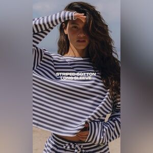 Daily Drills Striped Cotton Set in Navy